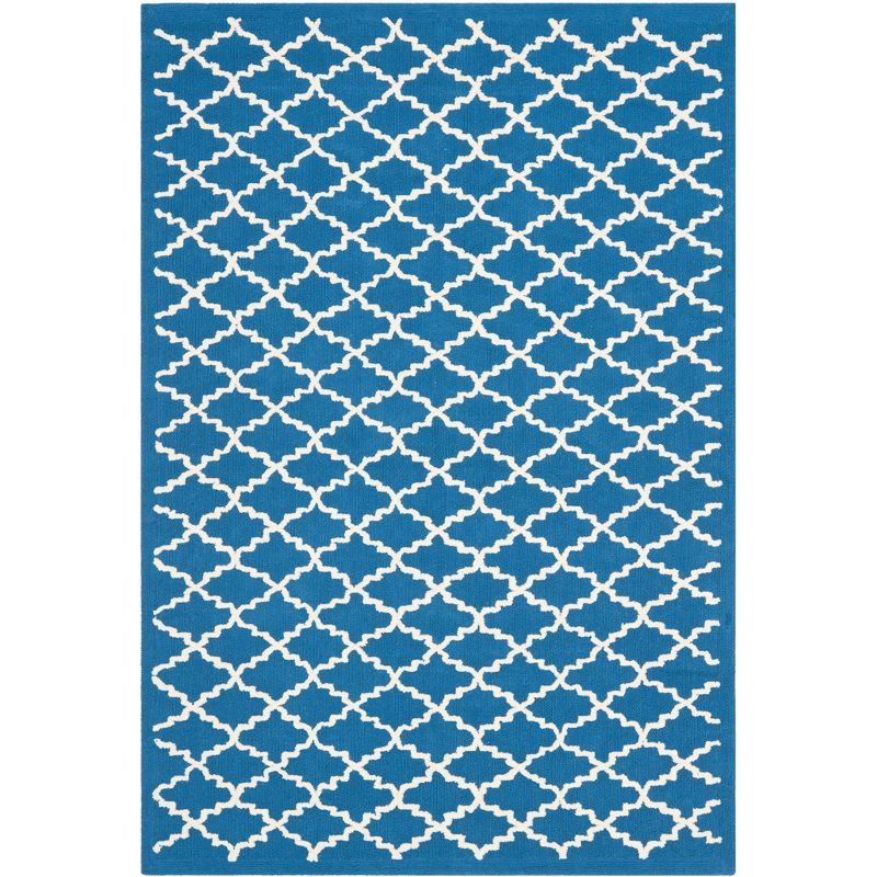 Indigo and Ivory Tufted Cotton Rectangular Area Rug