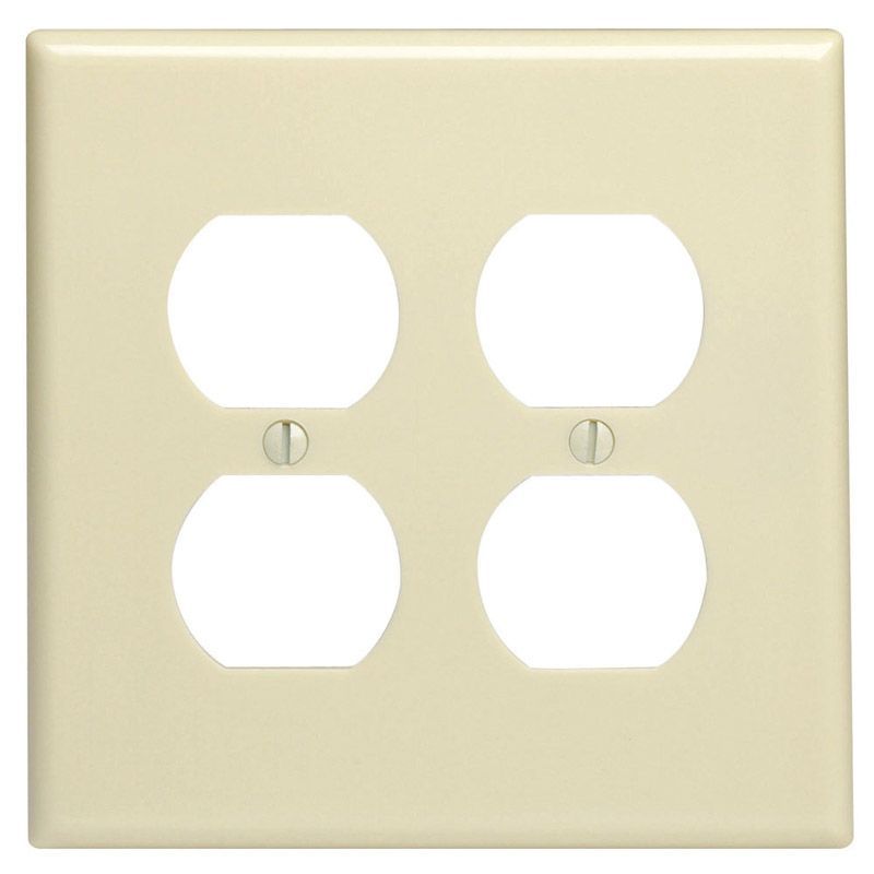 Ivory Oversized 2-Gang Thermoset Plastic Wall Plate