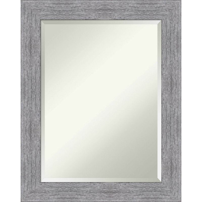 Bark Rustic Bronze and Silver Wood 35"x30" Wall Mirror