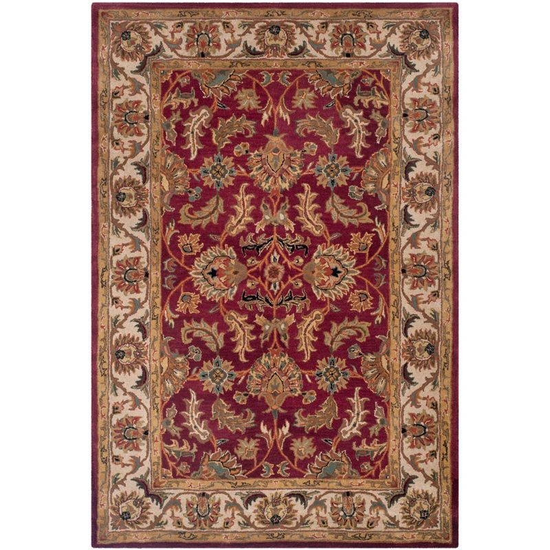 Heritage Red and Ivory Hand-Tufted Wool Area Rug 6' x 9'