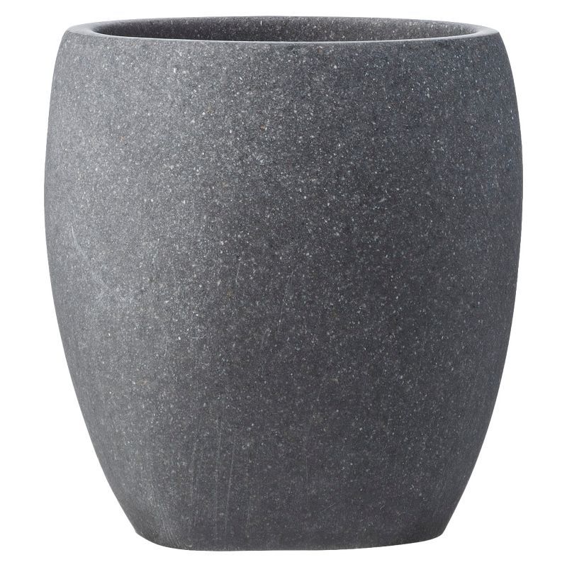 Charcoal Gray Resin Stone-Like Bathroom Tumbler