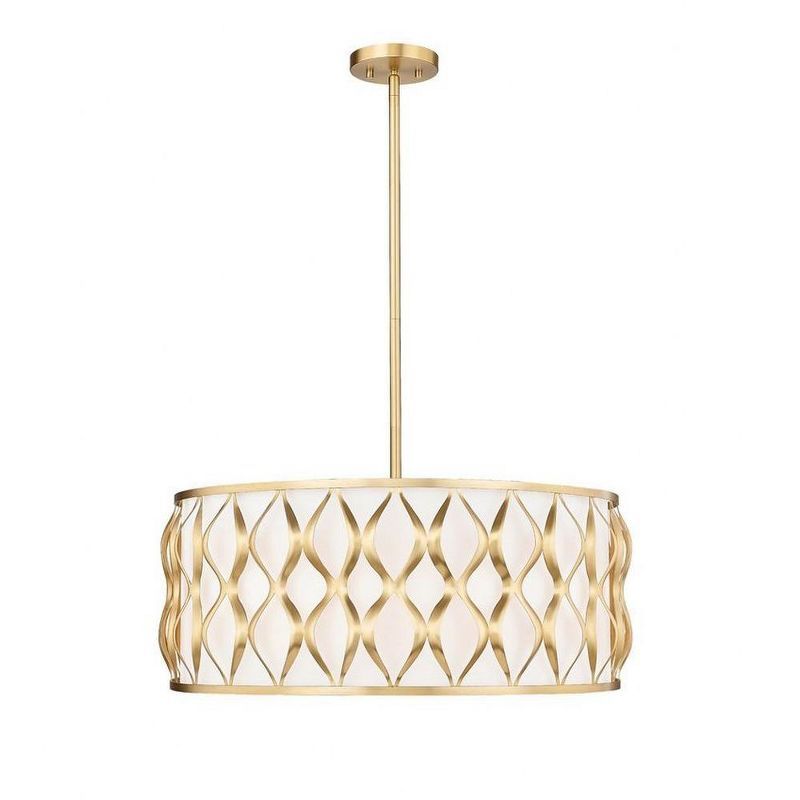 Modern Gold Drum 8-Light Indoor/Outdoor Pendant