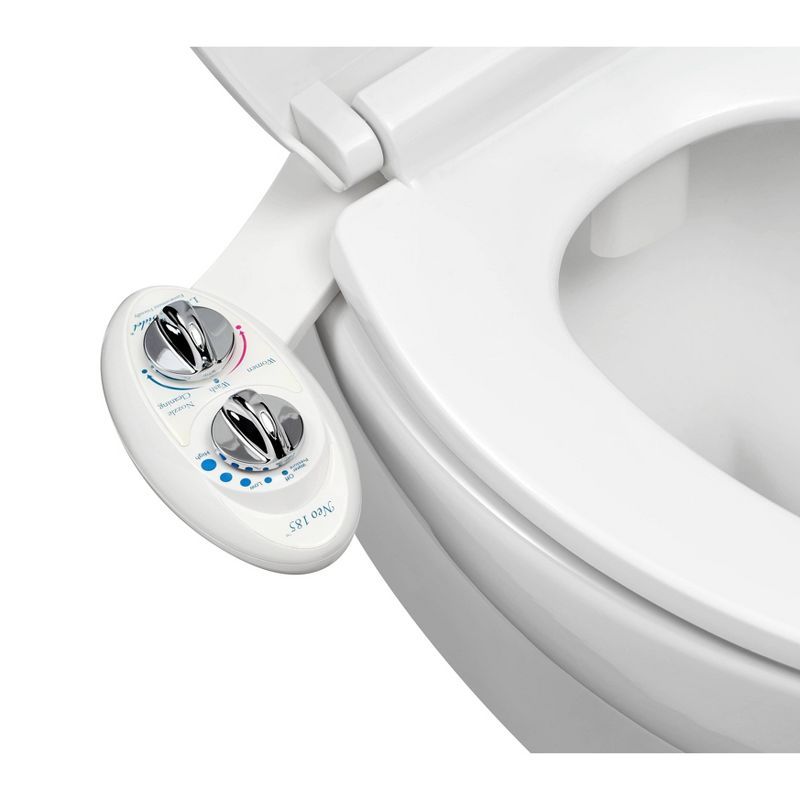 Neo 185 White Non-Electric Mechanical Bidet Attachment with Dual Nozzles