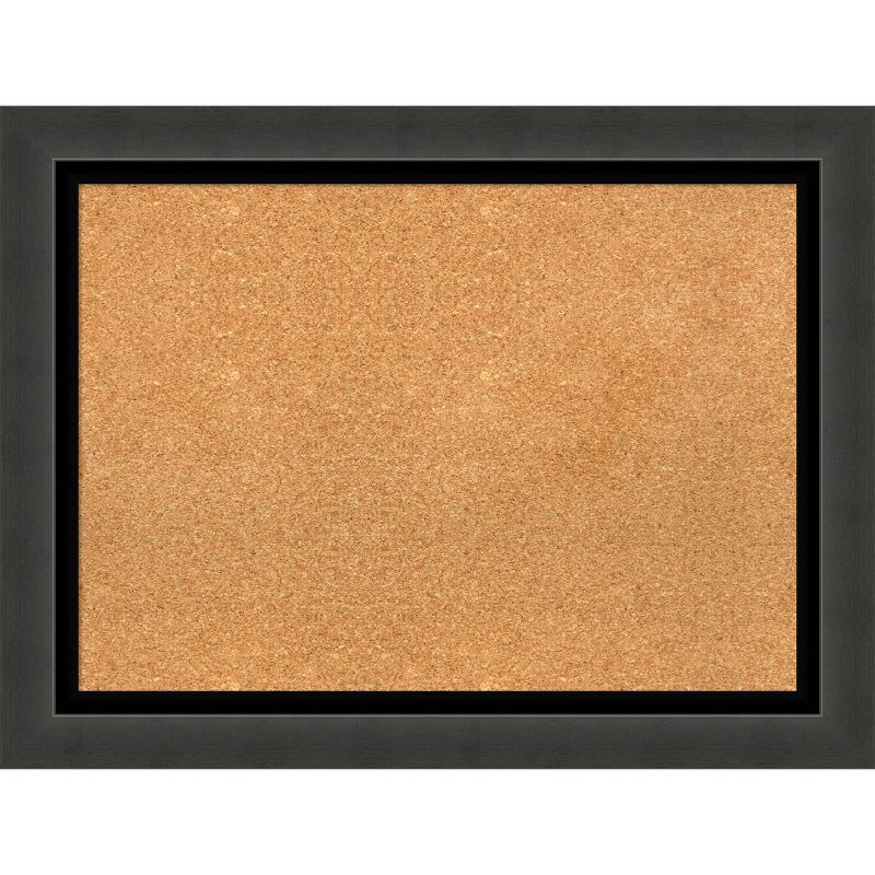 Tuxedo Black Framed Natural Cork Bulletin Board 33" x 25"