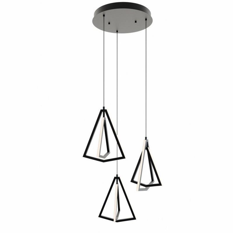 Gianna Black Aluminum LED 3-Light Pendant