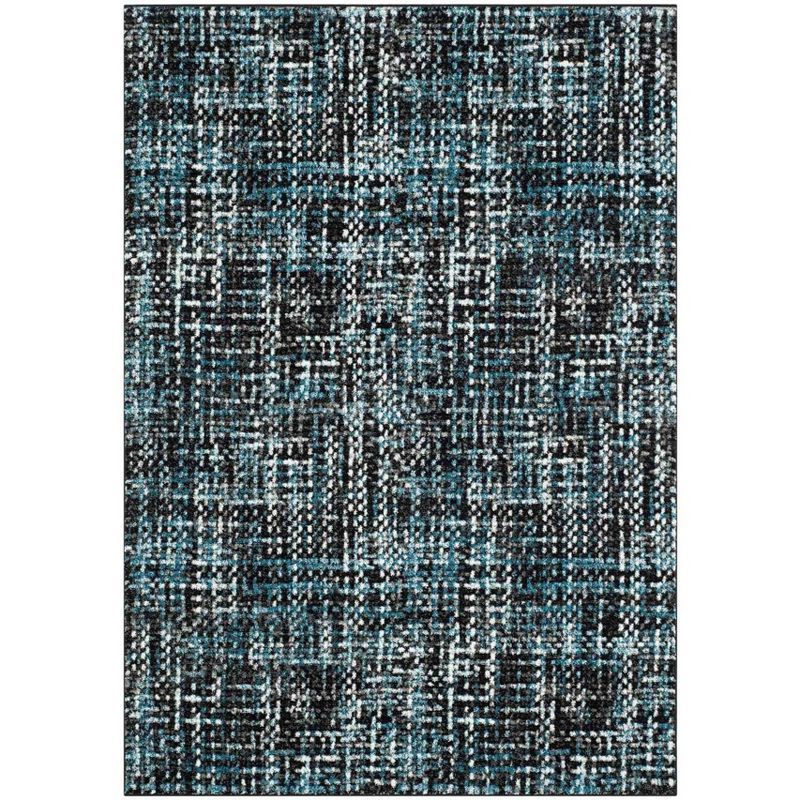 Blue Floral Hand-Knotted Synthetic 4' x 6' Rug