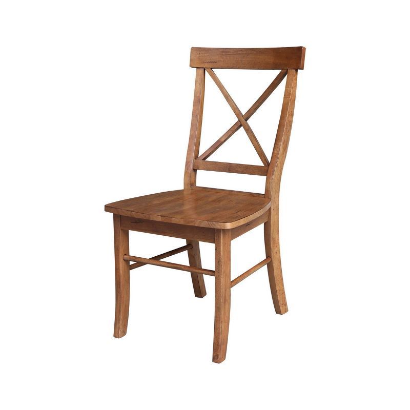 White Cross Back Solid Wood Side Chair