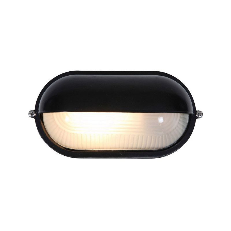 Nauticus Black Frosted Glass Outdoor Wall Light