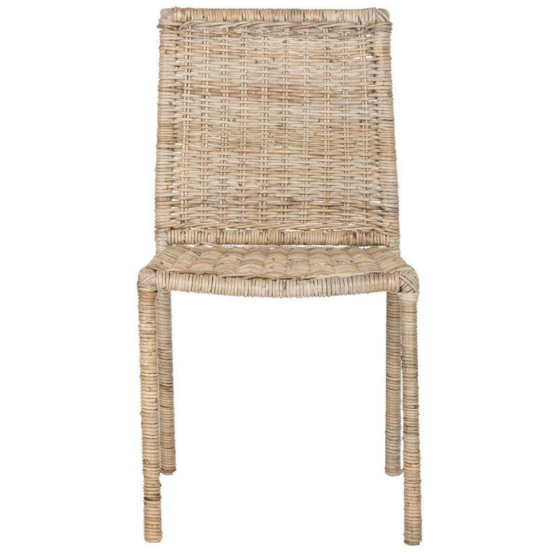 Gray Wicker Double Seating Dining Chair Set