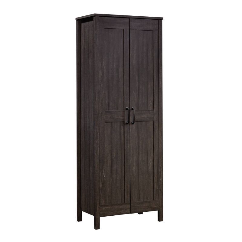 Tall Dark Brown MDF Living Room Cabinet with Adjustable Shelving