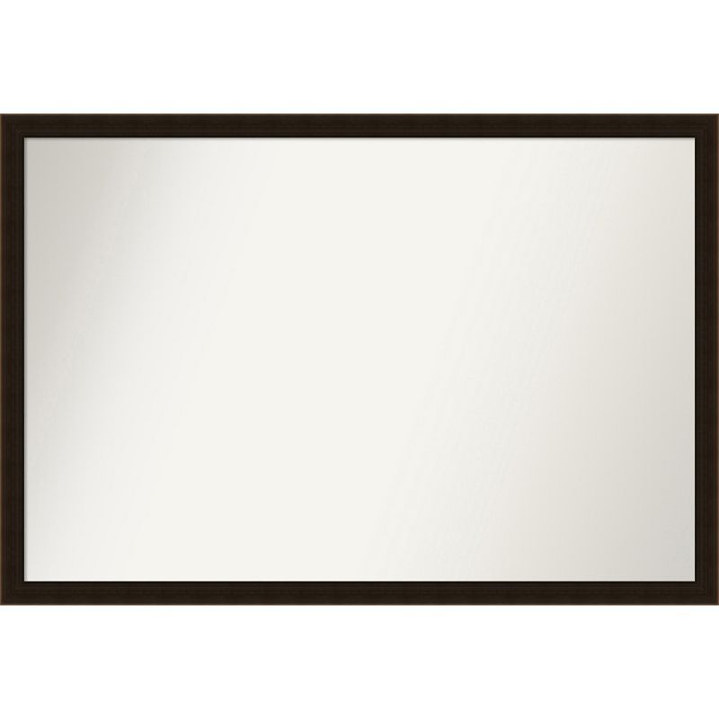 Espresso Brown Wood Bathroom Vanity Wall Mirror 45x33