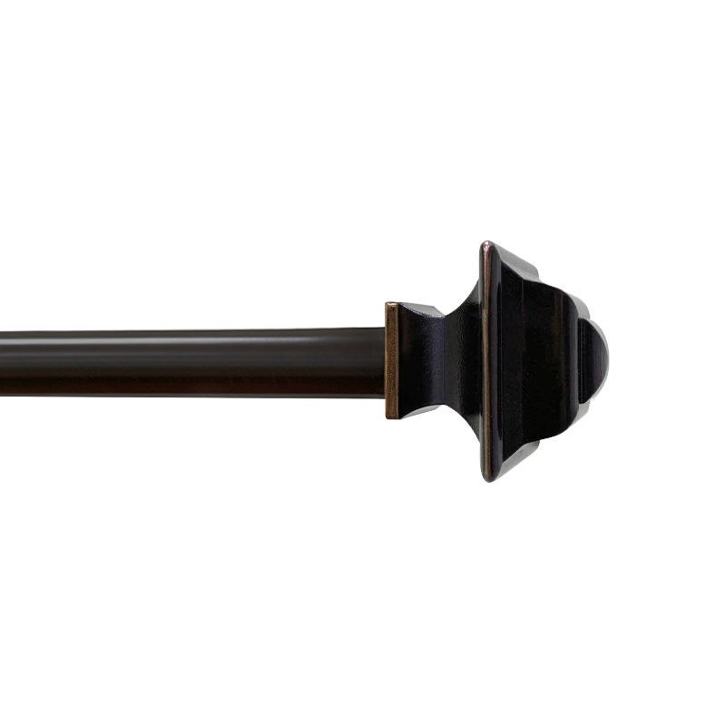 Lumi 48-84" Oil Rubbed Bronze Curtain Rod with Square Finials