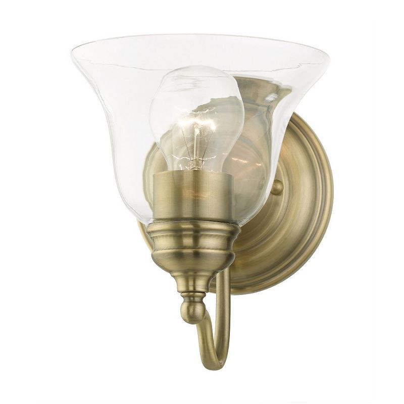 Antique Brass Moreland Dimmable Vanity Sconce with Hand Blown Glass