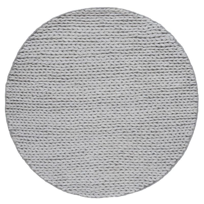 Hand-Tufted Light Grey Wool Blend 8' x 10' Oval Area Rug