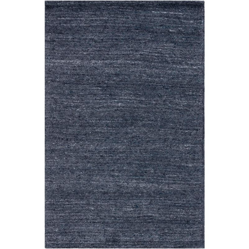 Himalaya Black and Grey Handmade Wool Area Rug, 4' x 6'