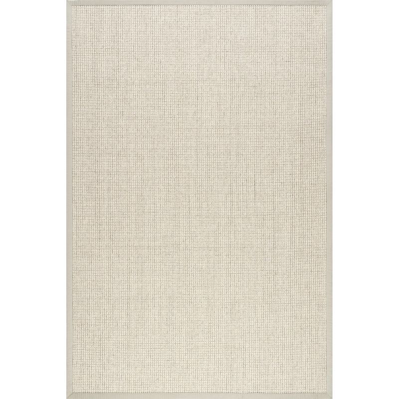 Monica Geometric Gray Wool Rectangular Area Rug, 5' x 8'