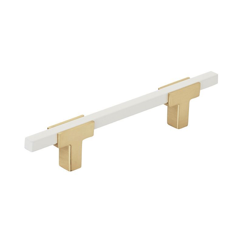 Brushed Gold and White Modern Cabinet Bar Pull