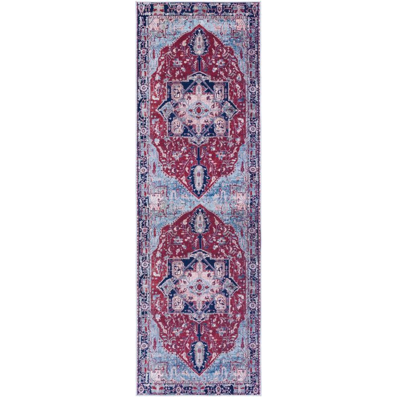 Tucson Elegant Red Synthetic 30" Washable Runner Rug