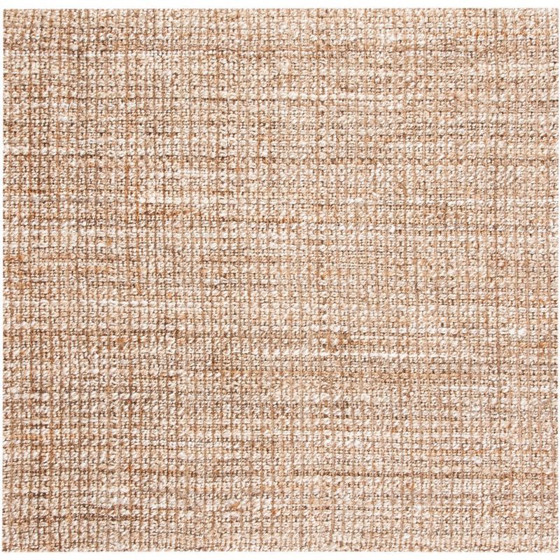 Eco-Friendly Off-White Hand-Knotted Jute 6' Square Area Rug