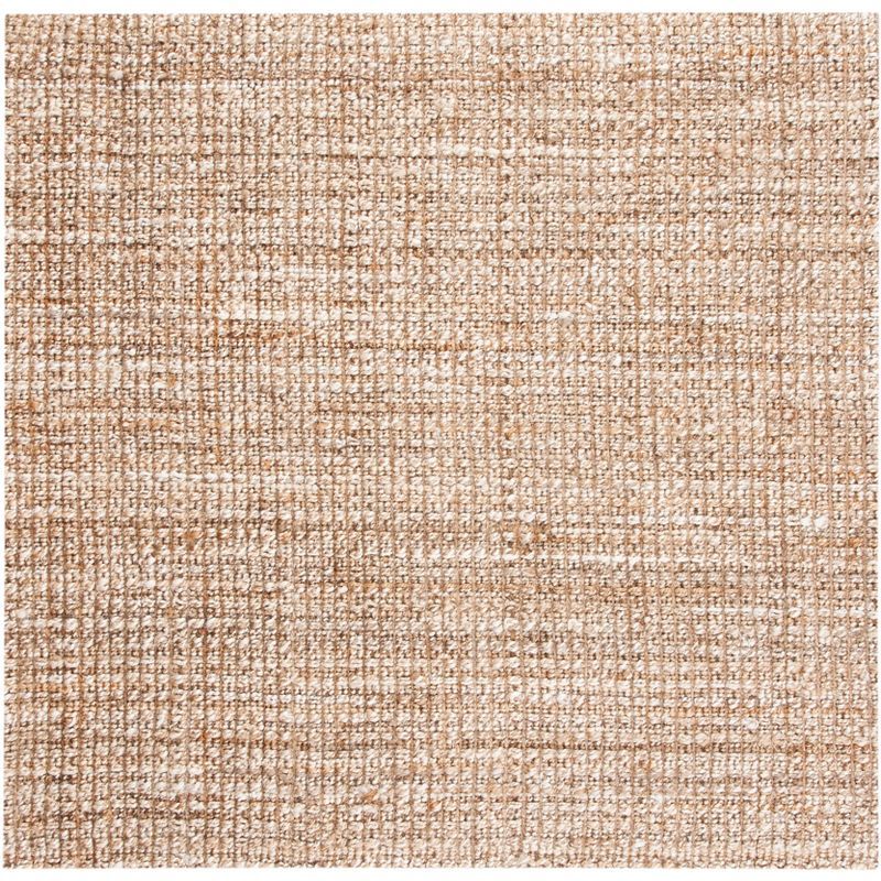 Eco-Friendly Off-White Hand-Knotted Jute 6' Square Area Rug