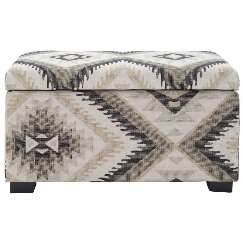 Small Tribal Design Linen Storage Bench with Birch Wood