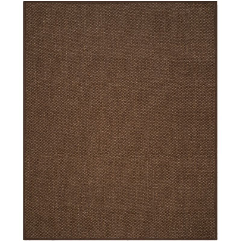 Handmade Brown Wool and Cotton Non-slip Area Rug, 8' x 10'