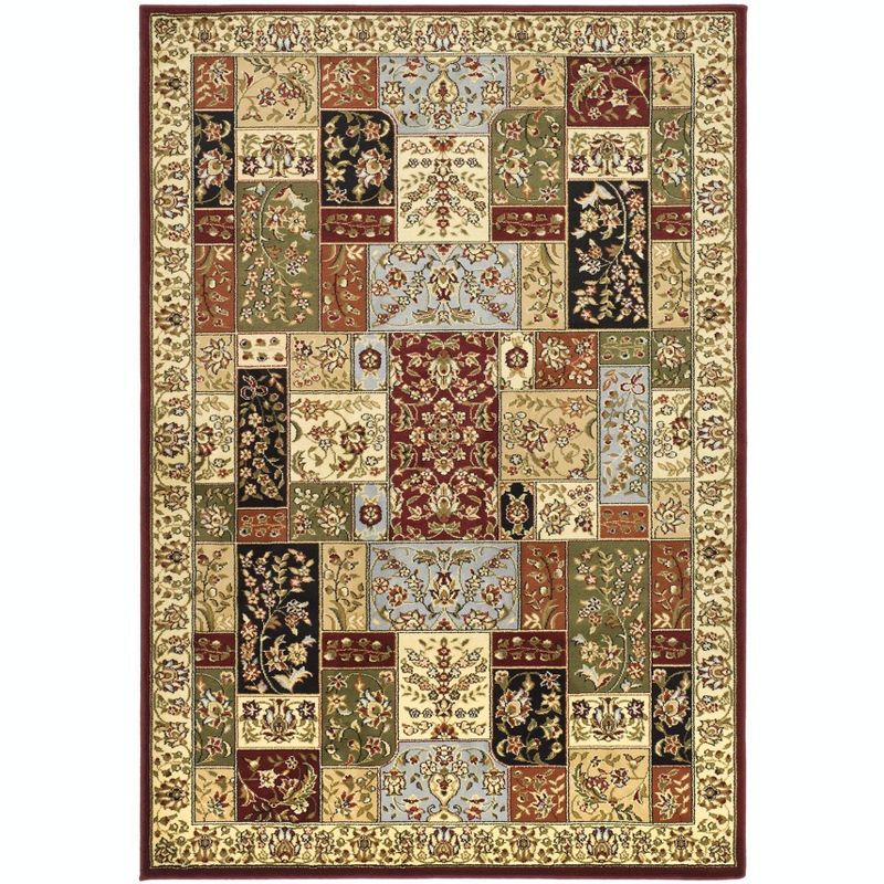 Multi-Ivory Floral Motif Synthetic 5' x 7' Area Rug