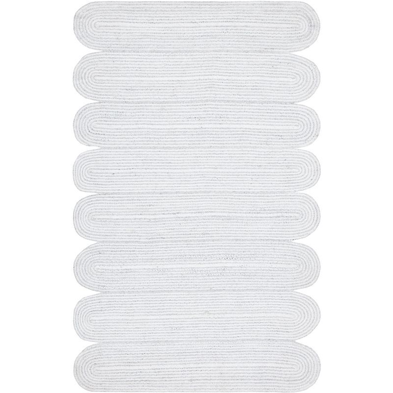 Cape Cod Grey and Ivory Hand-Knotted Synthetic Area Rug