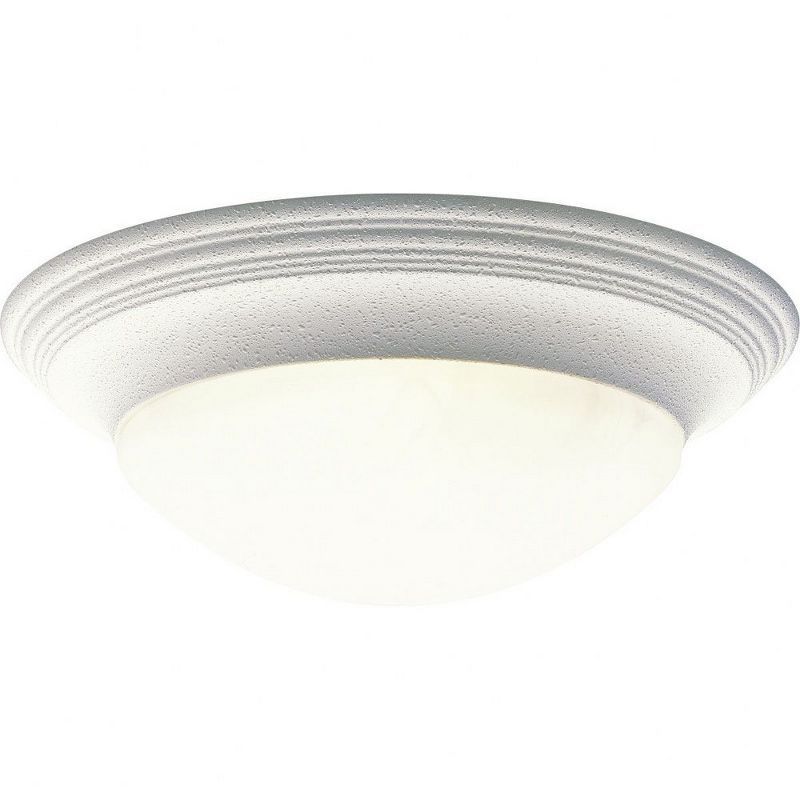 Textured White Alabaster Glass 3-Light Flush Mount Ceiling Fixture