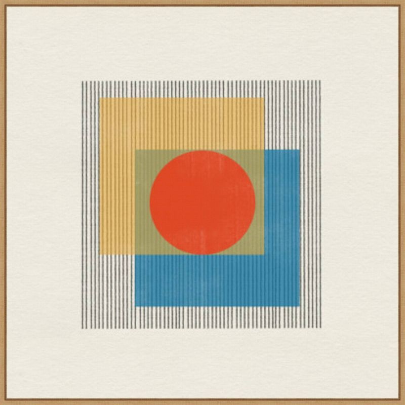 30" x 30" Mid-Century Modern Geometric Canvas Wall Art