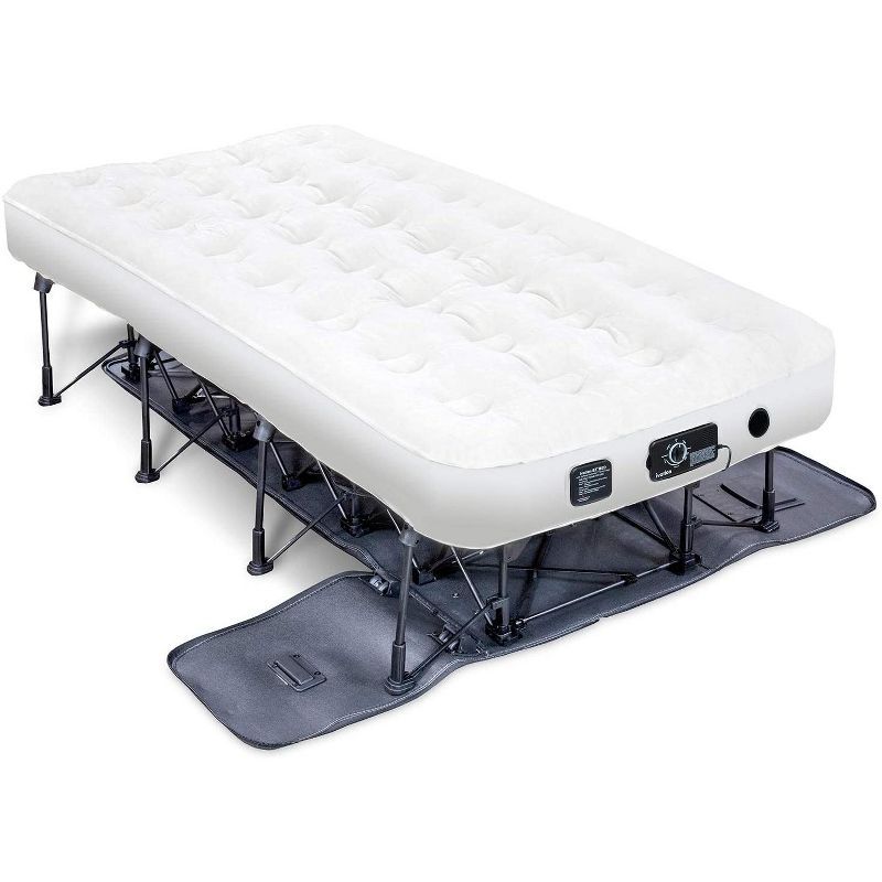 Ivation Twin White PVC Raised Air Mattress with Built-In Pump