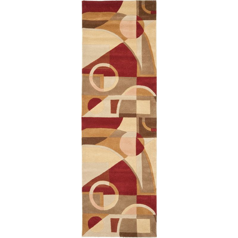 Beige and Multicolor Hand-Tufted Wool Runner Rug