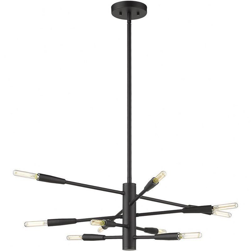 Matte Black 10-Light Steel Abstract Chandelier