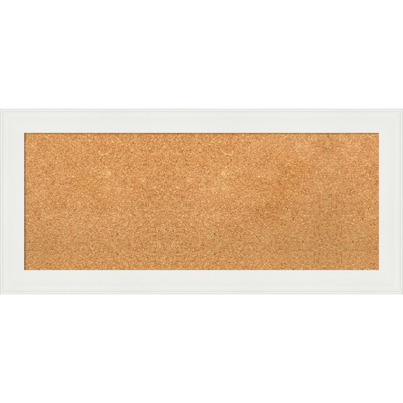 Vanity White Narrow Framed Natural Cork Bulletin Board