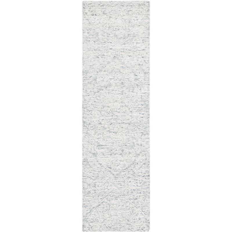 Elegant Gray Hand-Tufted Wool Area Rug - 27" x 7"