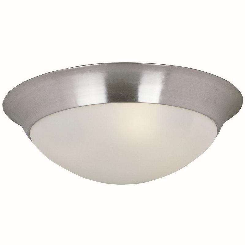 Contemporary Satin Nickel 14" Indoor/Outdoor Flush Mount Light