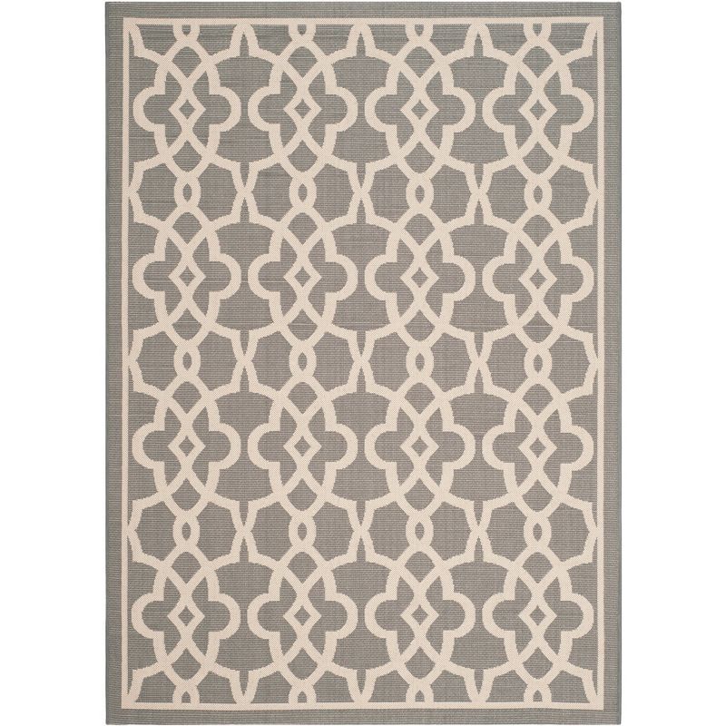 Courtyard Gray and Beige Synthetic Indoor/Outdoor Area Rug