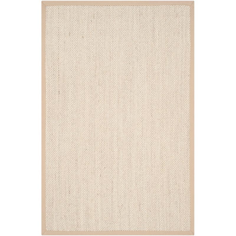 Sleek Marble & Linen 24" Hand-Knotted Rectangular Rug