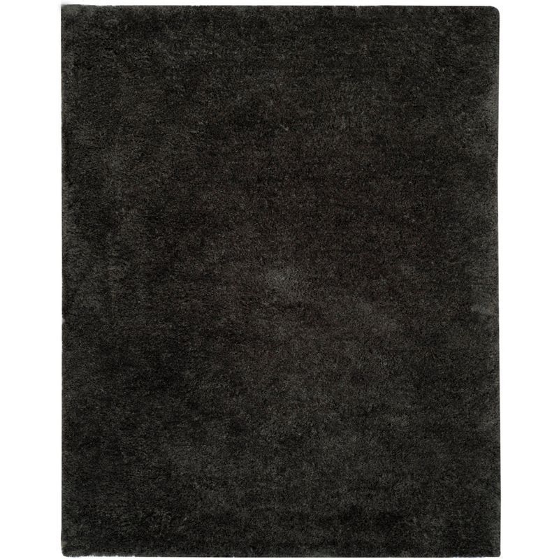 Handmade Supreme Dark Grey Synthetic Shag Rug 8' x 10'