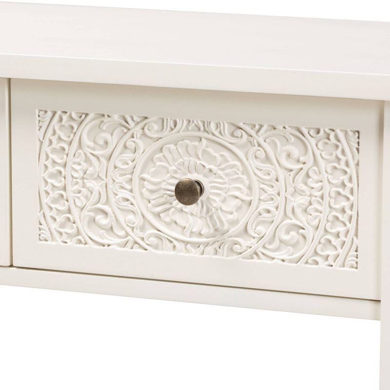 Lambert Classic White Firwood 2-Drawer Console Table