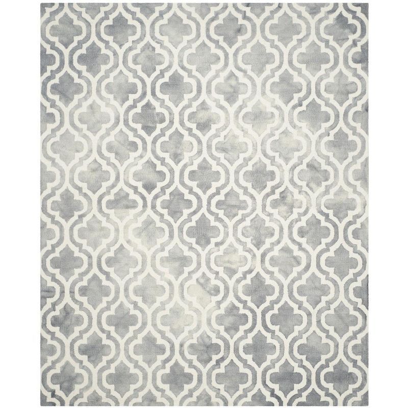 Handmade Tufted Wool Area Rug in Grey/Ivory, 9' x 12'