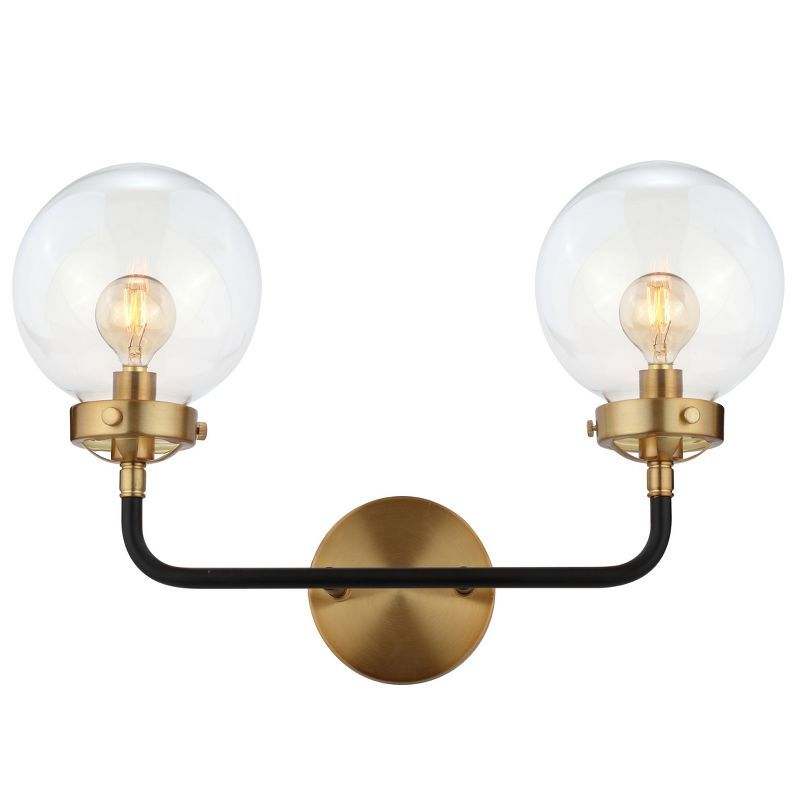 Caleb Transitional 18" Black and Brass LED Wall Sconce