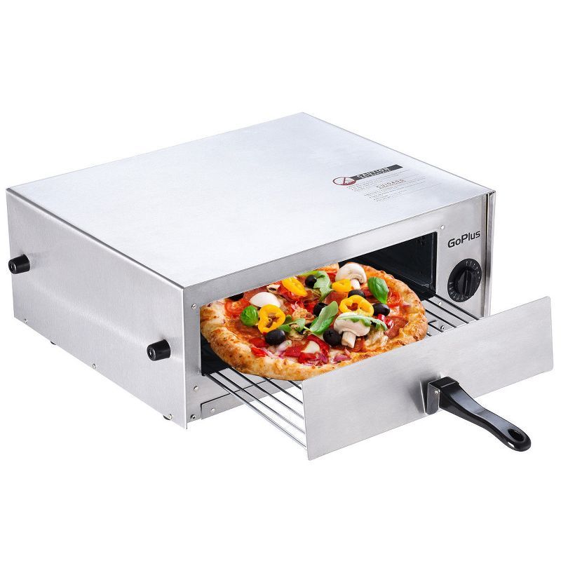 Stainless Steel Countertop Electric Pizza Oven with Timer