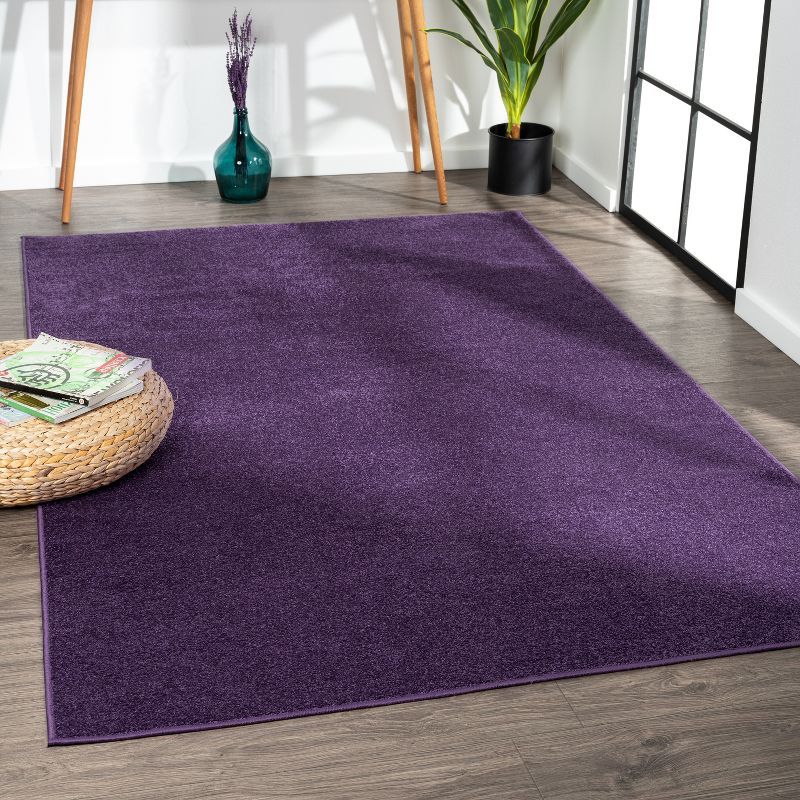 4' x 6' Purple Synthetic Low-Pile Reversible Area Rug