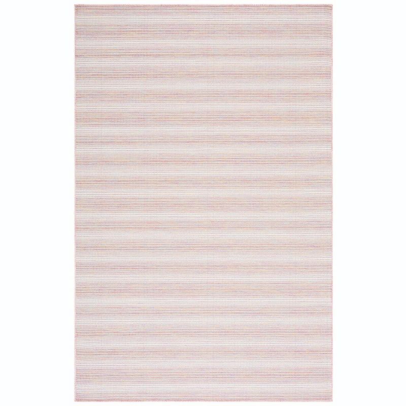 Hand-Knotted Blue Stripe Wool Blend 8' x 10' Easy Care Rug
