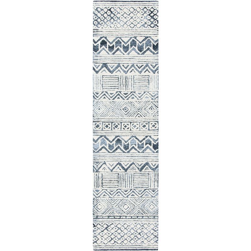 Roslyn Black and Ivory Hand-Tufted Wool Area Rug