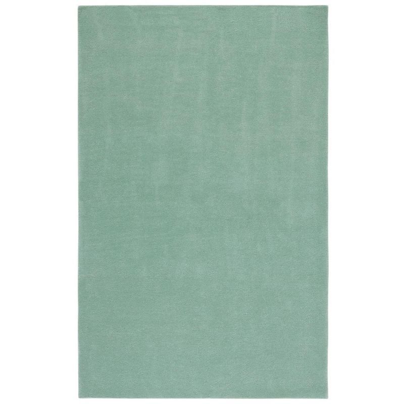 Green 5' x 8' Handmade Wool Area Rug
