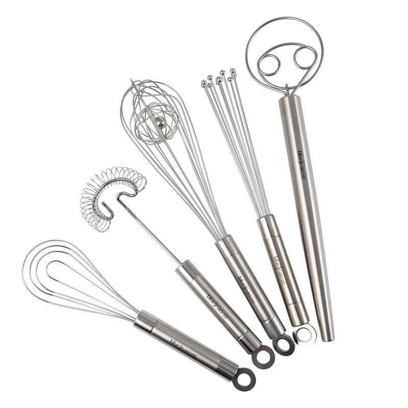 5-Piece Stainless Steel Whisk Set with Silver Finish