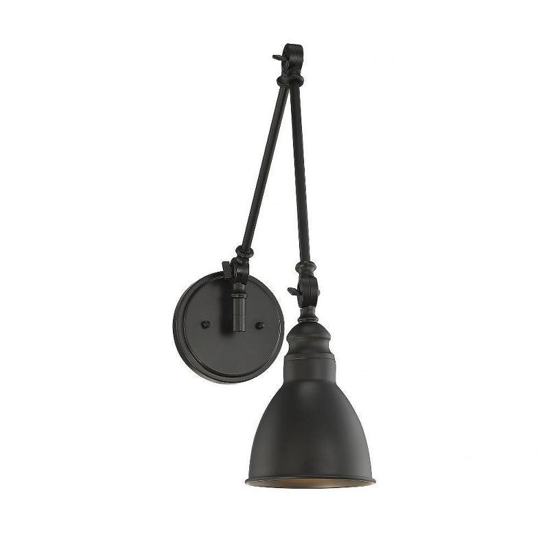 Dakota Matte Black Adjustable Swing Arm Wall Sconce