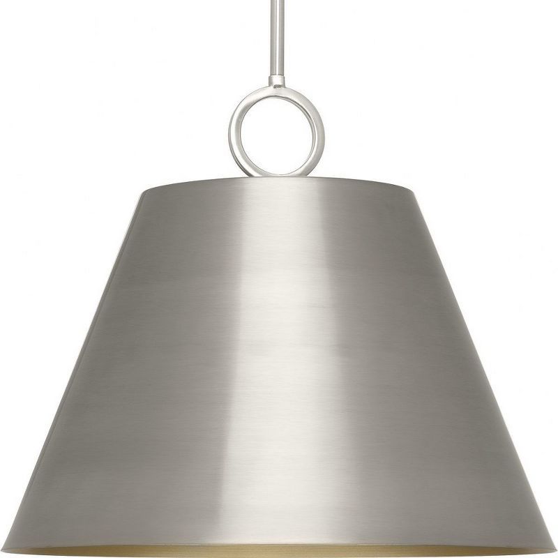 Parkhurst Brushed Nickel 3-Light Dome Pendant with Gold Interior